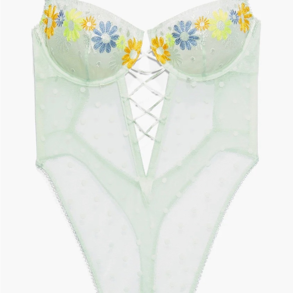 Savage X Fenty Free Spirit Floral Embroidered Teddy